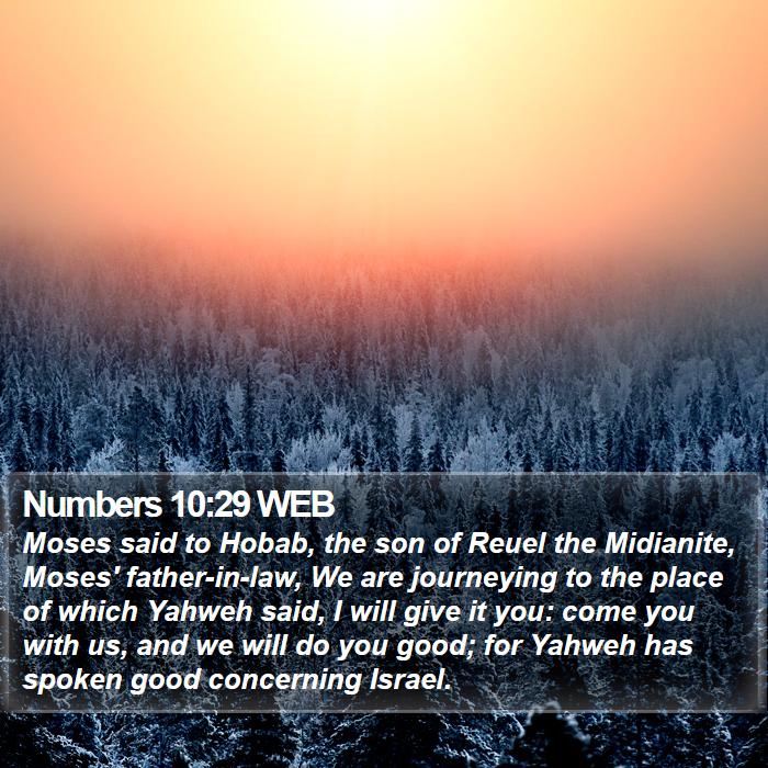 Numbers 10:29 WEB Bible Study