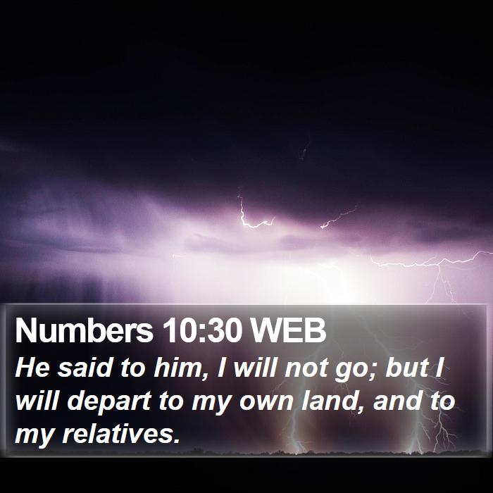 Numbers 10:30 WEB Bible Study