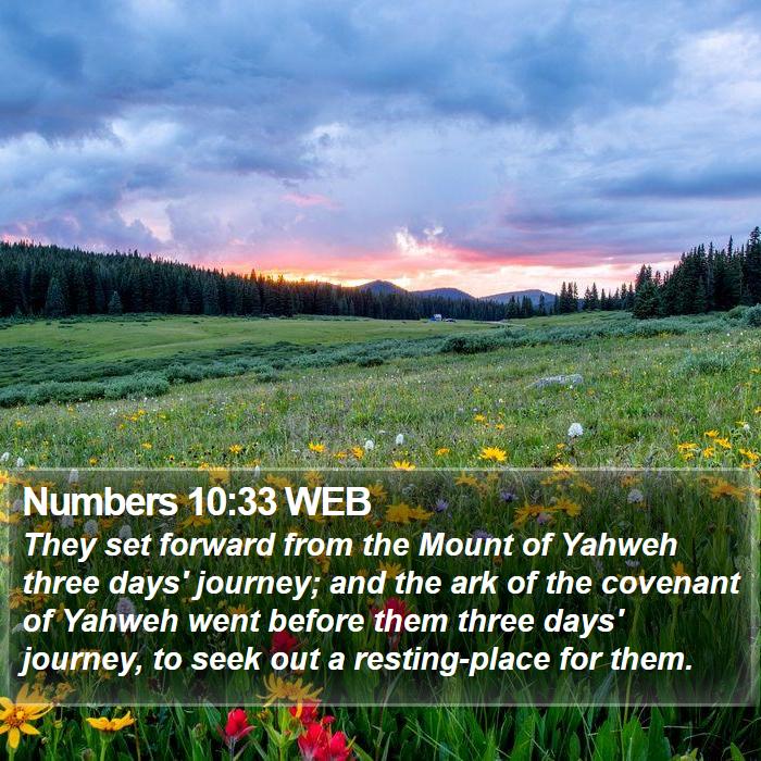 Numbers 10:33 WEB Bible Study