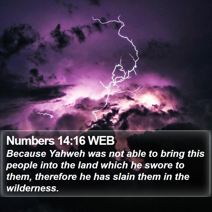 Numbers 14:16 WEB Bible Study