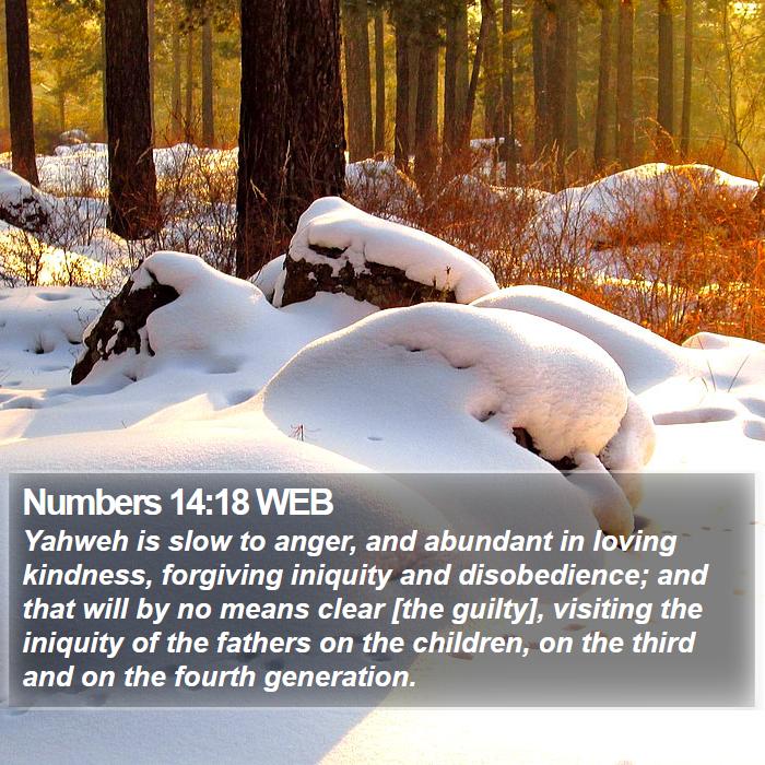 Numbers 14:18 WEB Bible Study