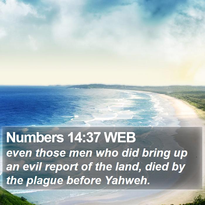 Numbers 14:37 WEB Bible Study