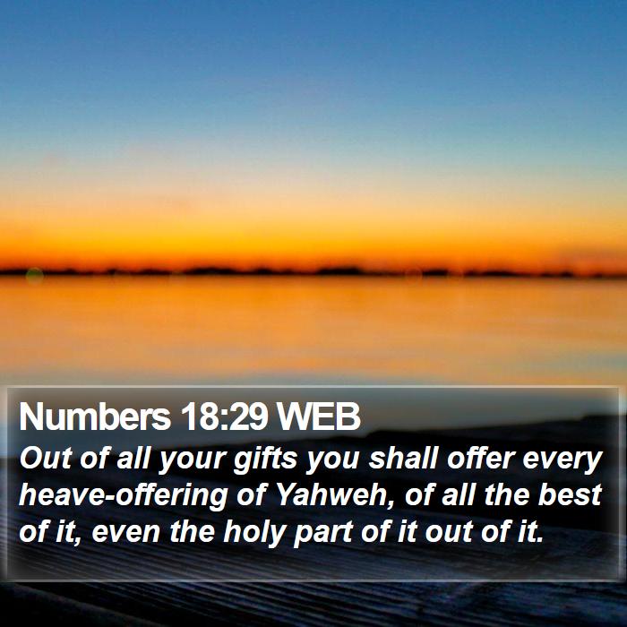 Numbers 18:29 WEB Bible Study