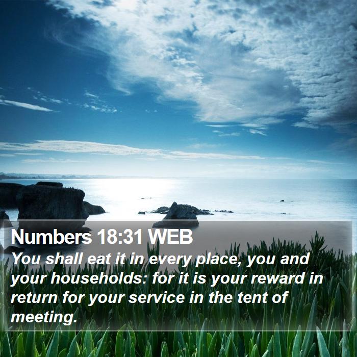 Numbers 18:31 WEB Bible Study