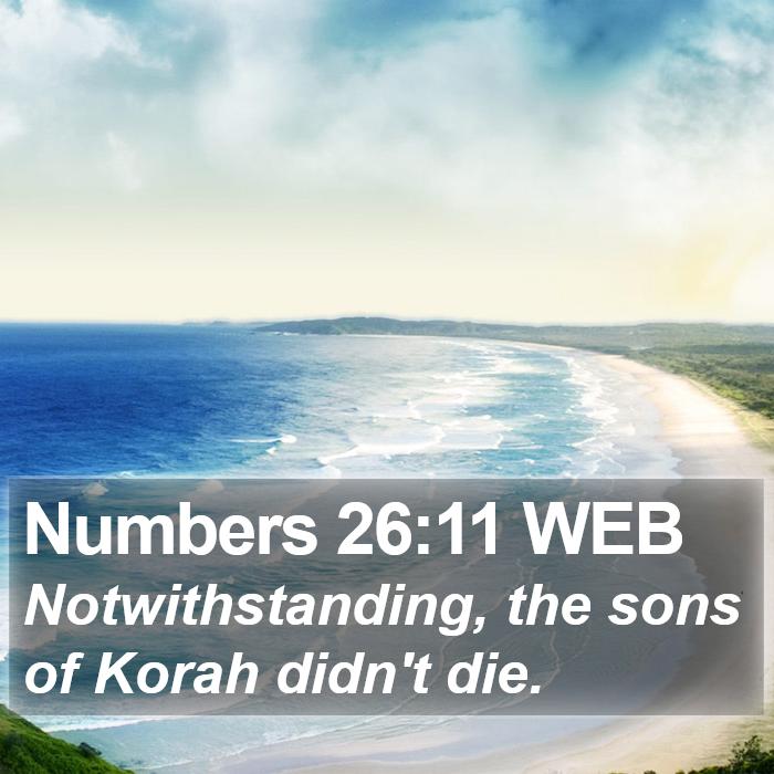 Numbers 26:11 WEB Bible Study