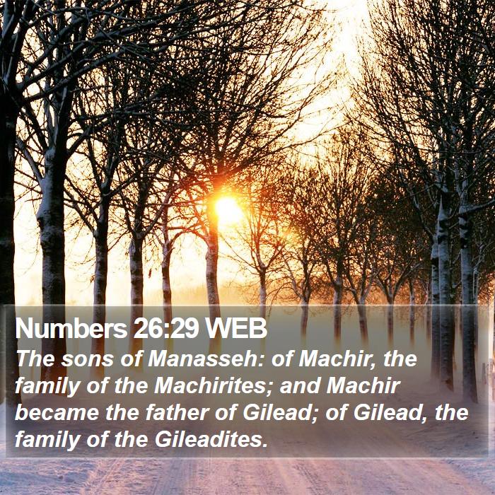 Numbers 26:29 WEB Bible Study