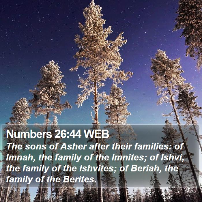 Numbers 26:44 WEB Bible Study