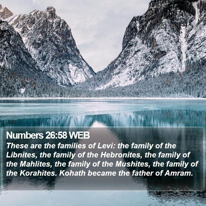 Numbers 26:58 WEB Bible Study