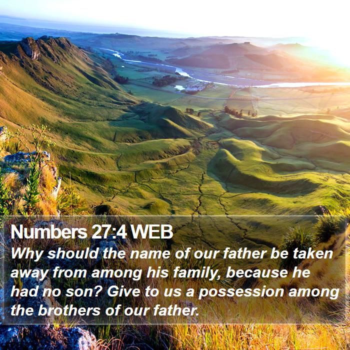 Numbers 27:4 WEB Bible Study