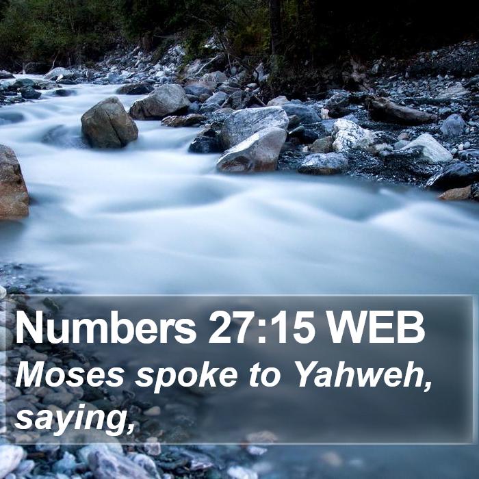 Numbers 27:15 WEB Bible Study