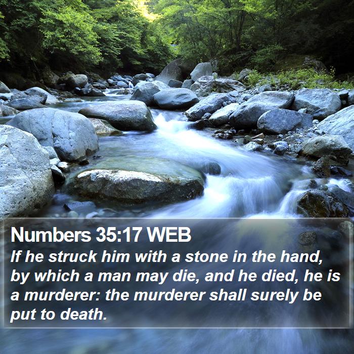 Numbers 35:17 WEB Bible Study