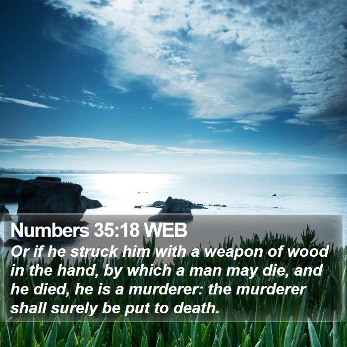 Numbers 35:18 WEB Bible Study