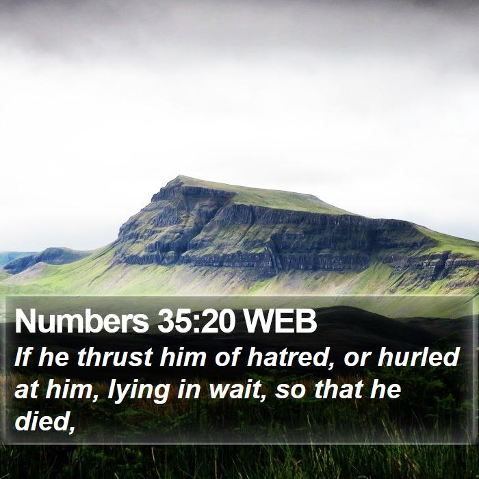 Numbers 35:20 WEB Bible Study