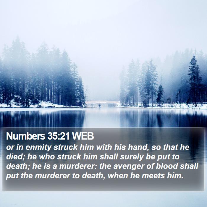 Numbers 35:21 WEB Bible Study