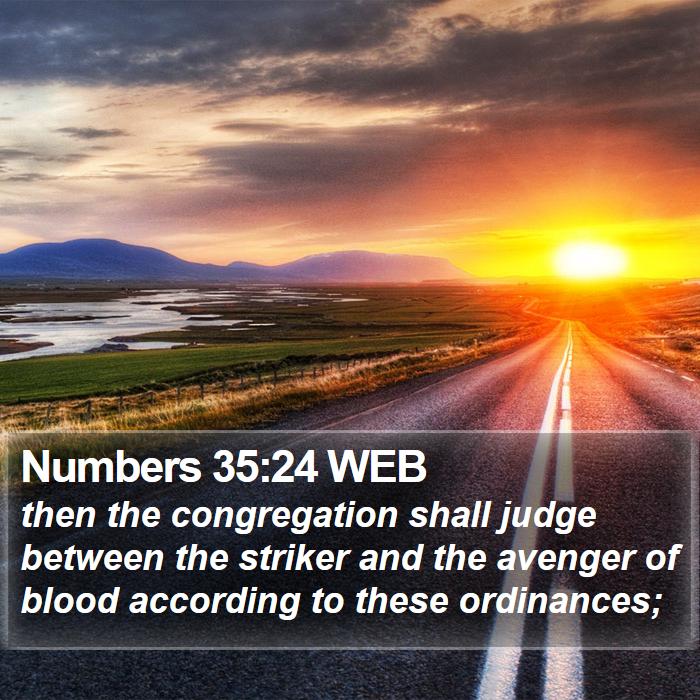 Numbers 35:24 WEB Bible Study