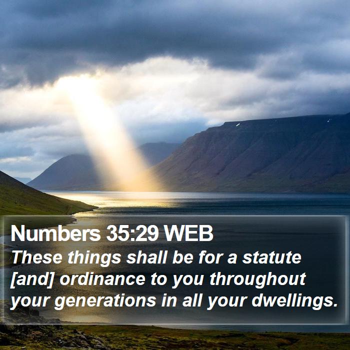 Numbers 35:29 WEB Bible Study