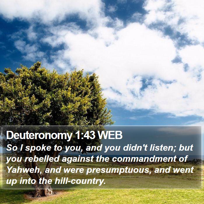 Deuteronomy 1:43 WEB Bible Study