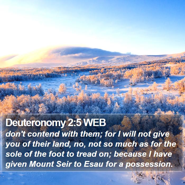 Deuteronomy 2:5 WEB Bible Study