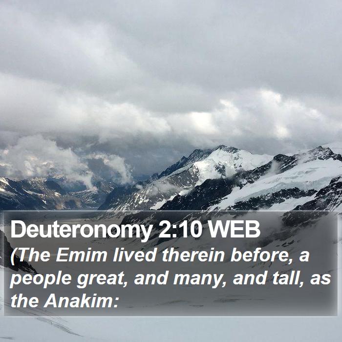 Deuteronomy 2:10 WEB Bible Study