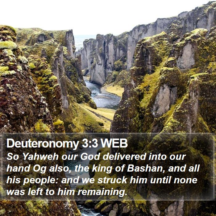 Deuteronomy 3:3 WEB Bible Study