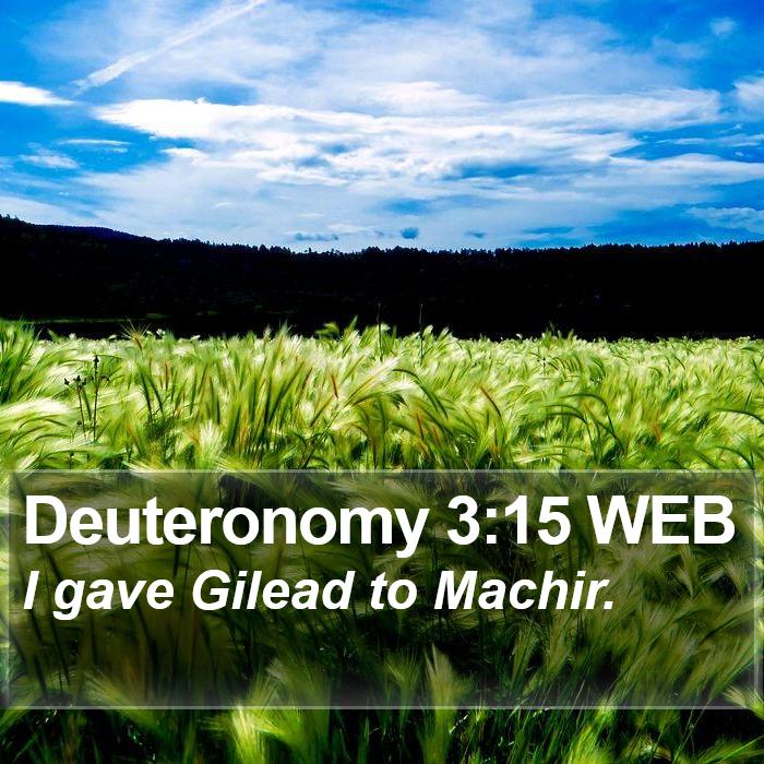 Deuteronomy 3:15 WEB Bible Study