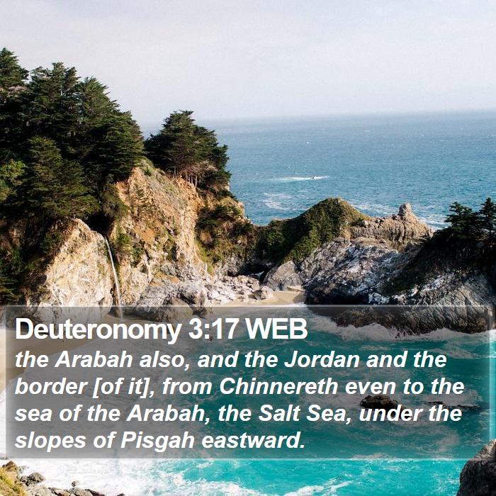 Deuteronomy 3:17 WEB Bible Study