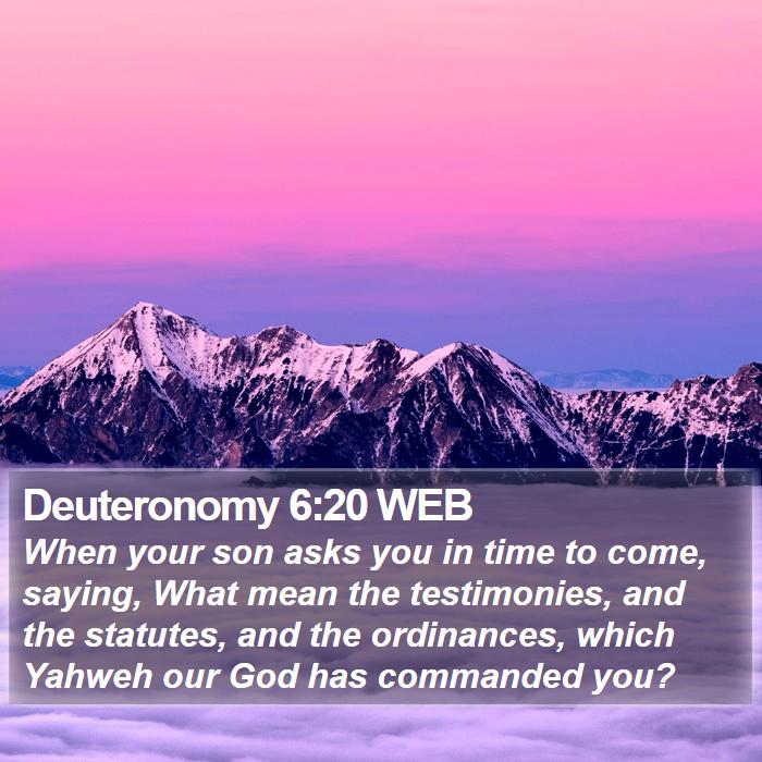 Deuteronomy 6:20 WEB Bible Study