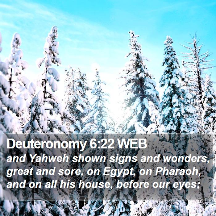 Deuteronomy 6:22 WEB Bible Study