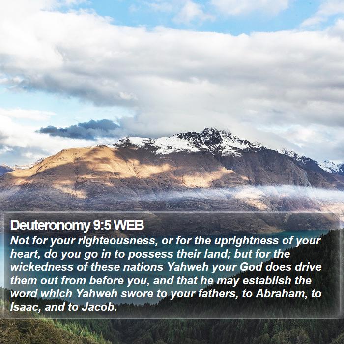 Deuteronomy 9:5 WEB Bible Study