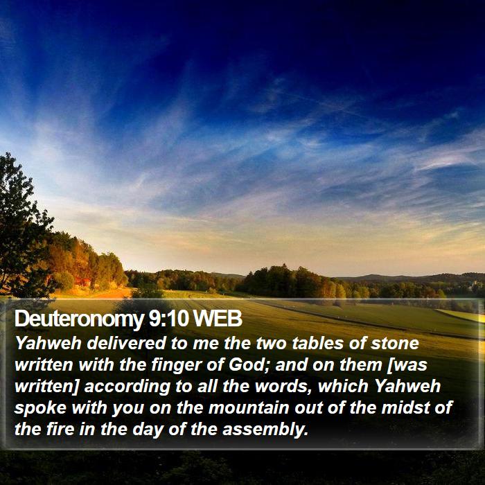 Deuteronomy 9:10 WEB Bible Study