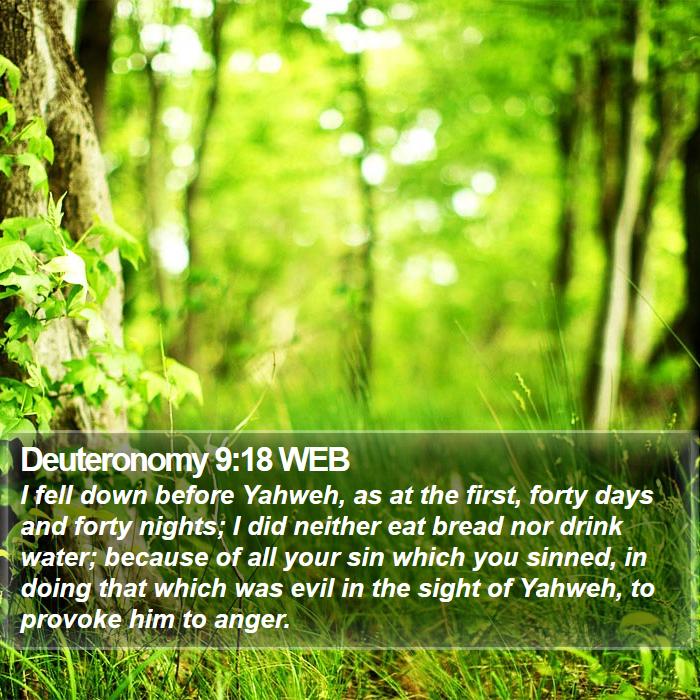 Deuteronomy 9:18 WEB Bible Study