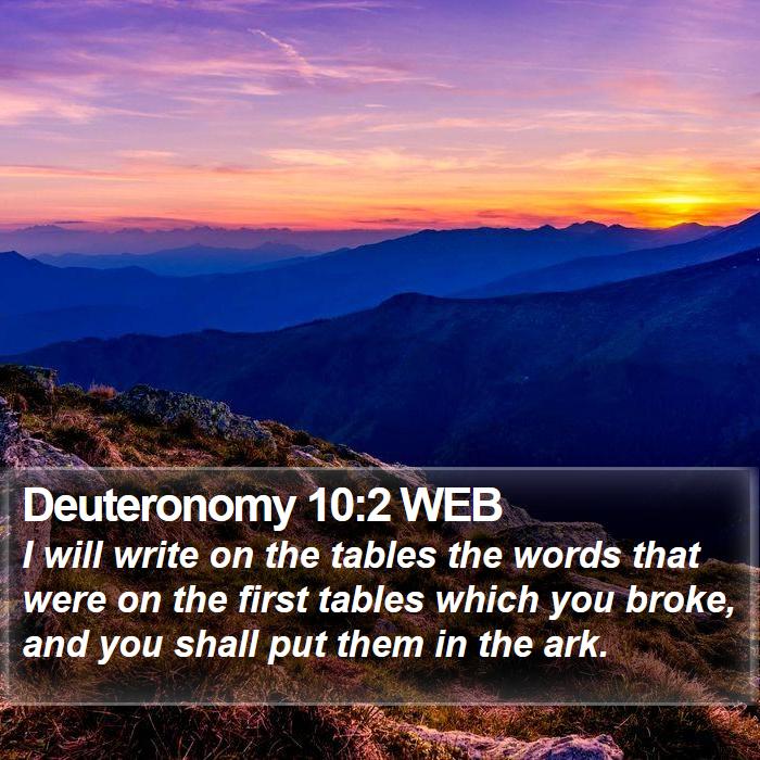 Deuteronomy 10:2 WEB Bible Study