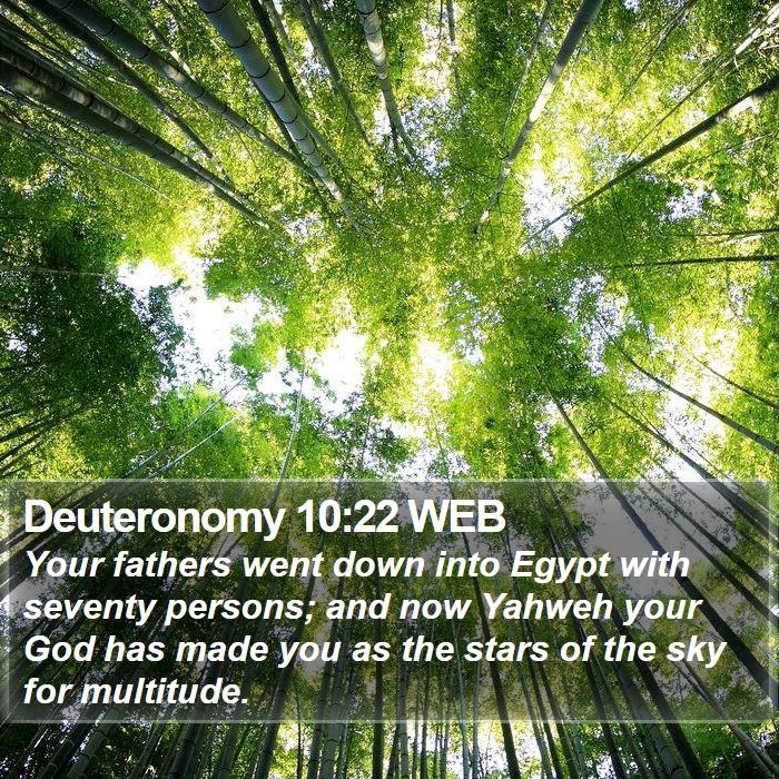 Deuteronomy 10:22 WEB Bible Study