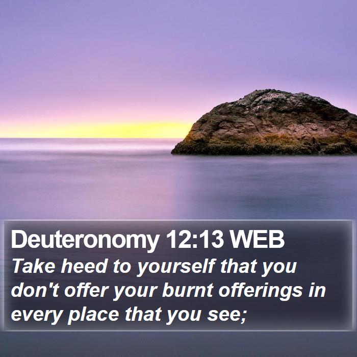 Deuteronomy 12:13 WEB Bible Study