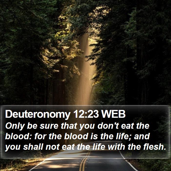 Deuteronomy 12:23 WEB Bible Study