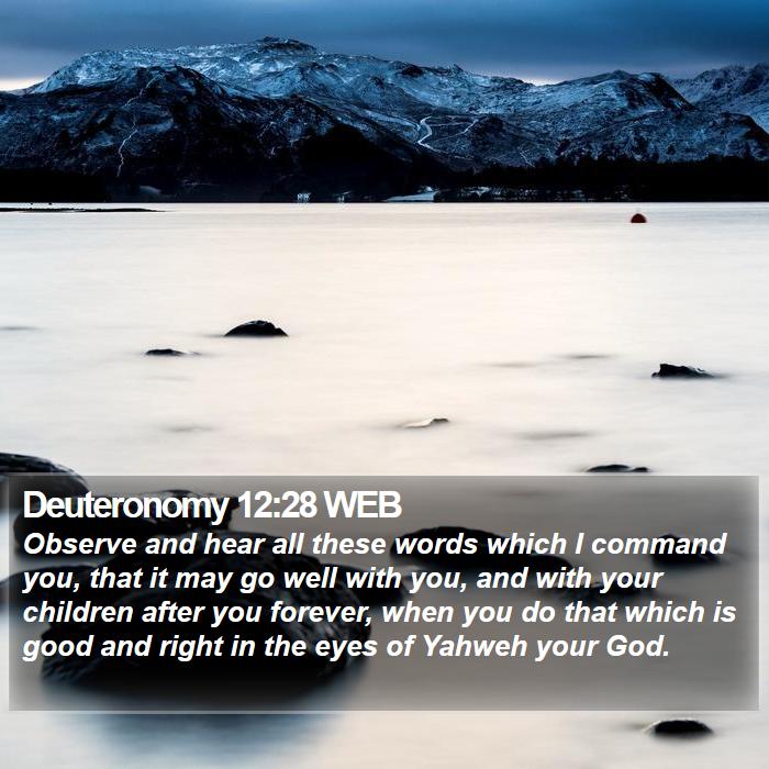 Deuteronomy 12:28 WEB Bible Study