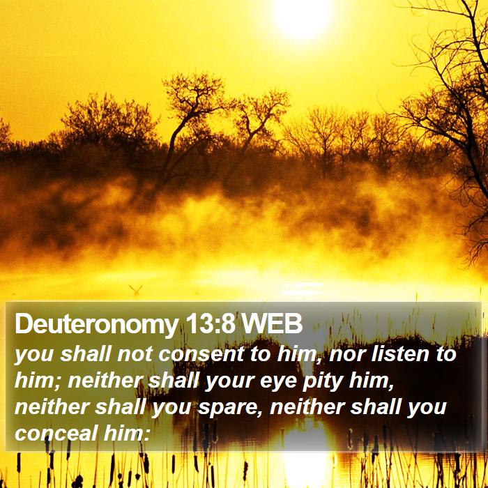 Deuteronomy 13:8 WEB Bible Study