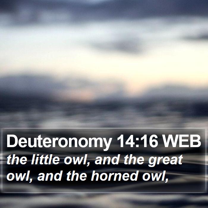 Deuteronomy 14:16 WEB Bible Study