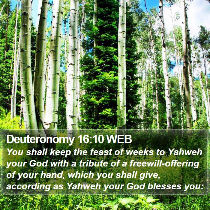 Deuteronomy 16:10 WEB Bible Study