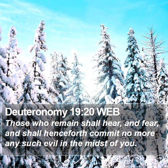 Deuteronomy 19:20 WEB Bible Study