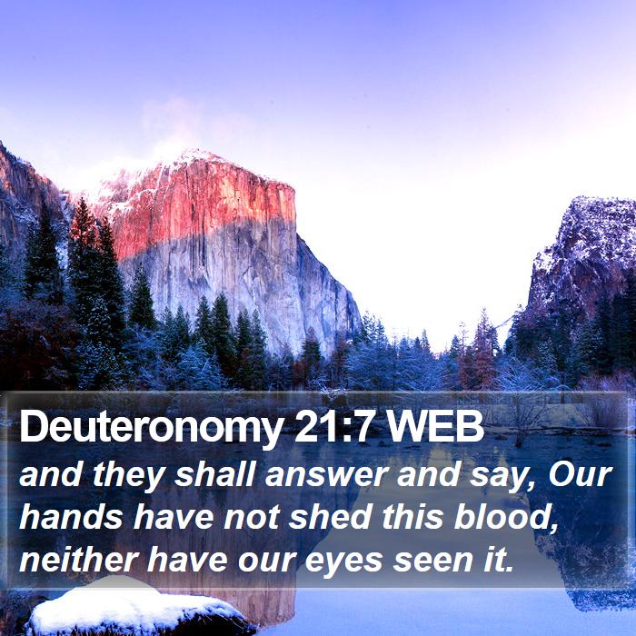 Deuteronomy 21:7 WEB Bible Study