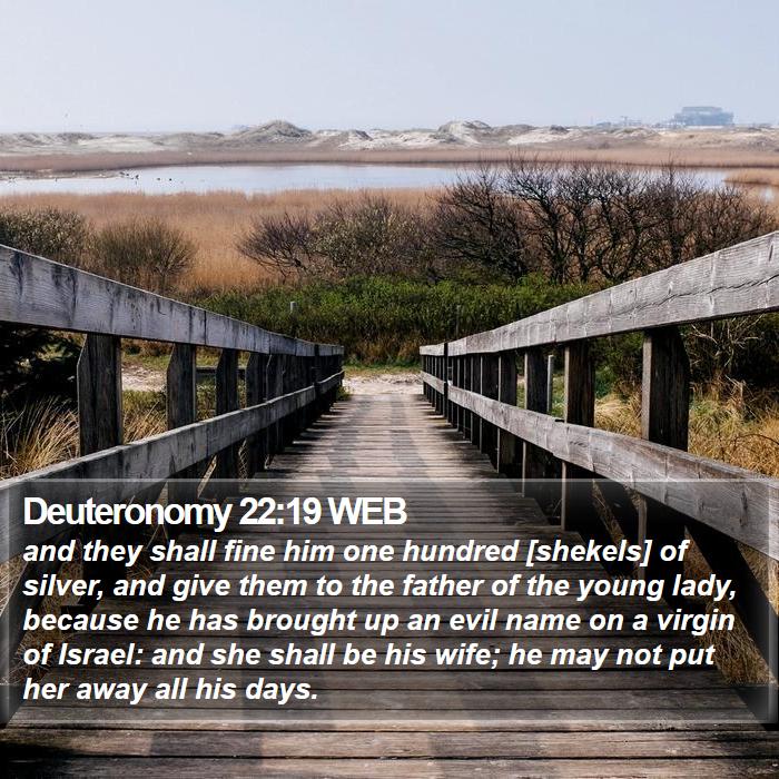 Deuteronomy 22:19 WEB Bible Study