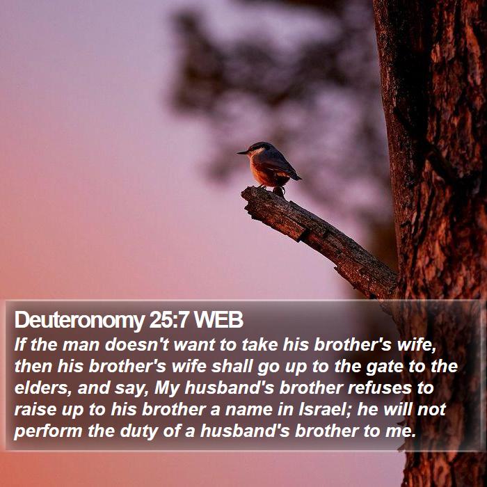 Deuteronomy 25:7 WEB Bible Study