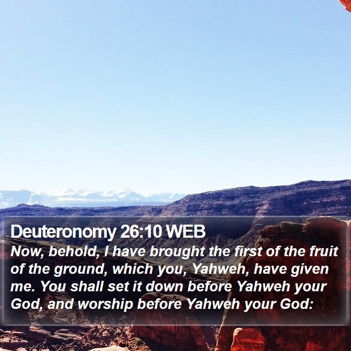 Deuteronomy 26:10 WEB Bible Study