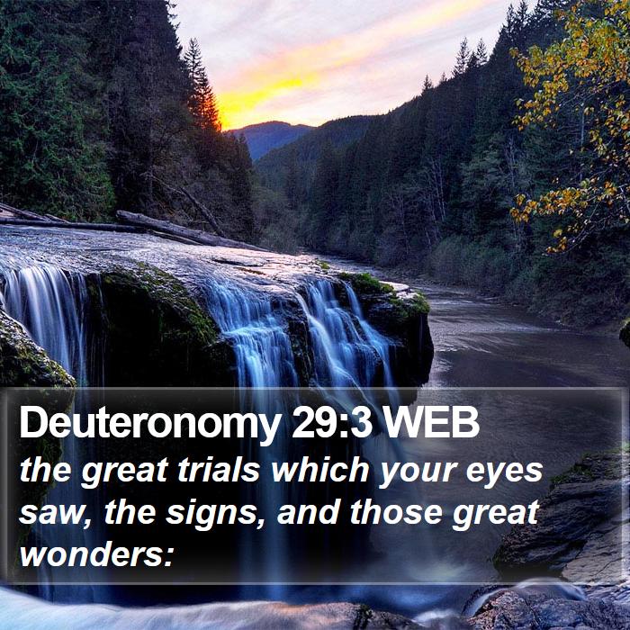 Deuteronomy 29:3 WEB Bible Study