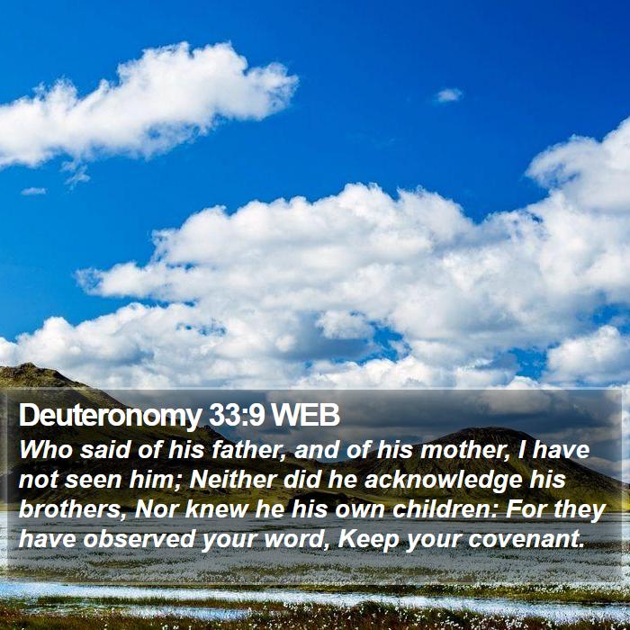 Deuteronomy 33:9 WEB Bible Study