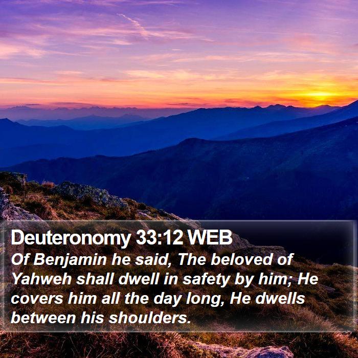 Deuteronomy 33:12 WEB Bible Study