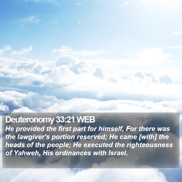 Deuteronomy 33:21 WEB Bible Study