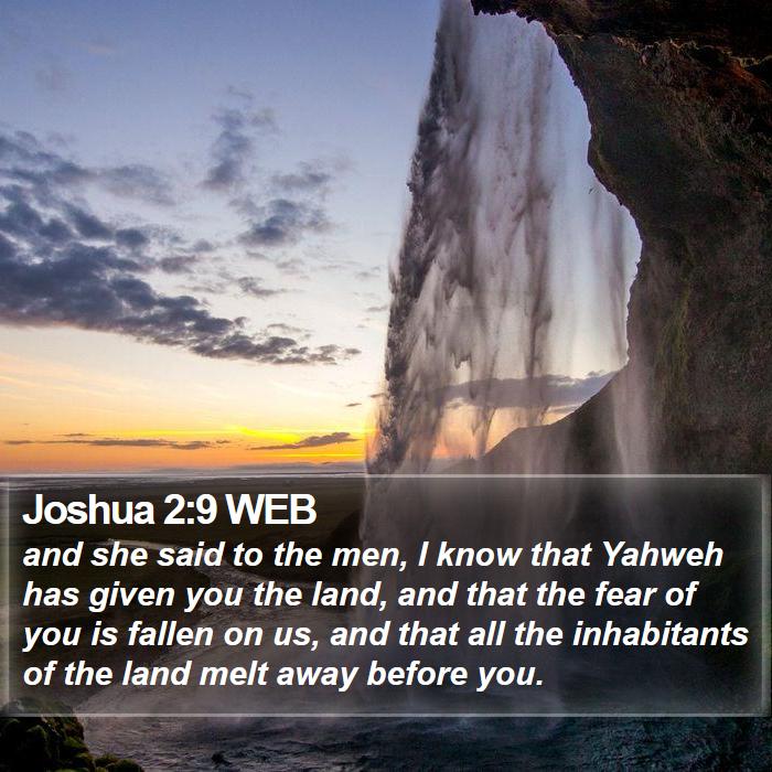 Joshua 2:9 WEB Bible Study