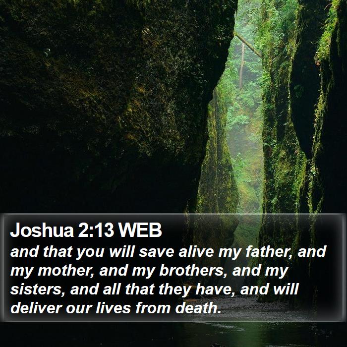 Joshua 2:13 WEB Bible Study